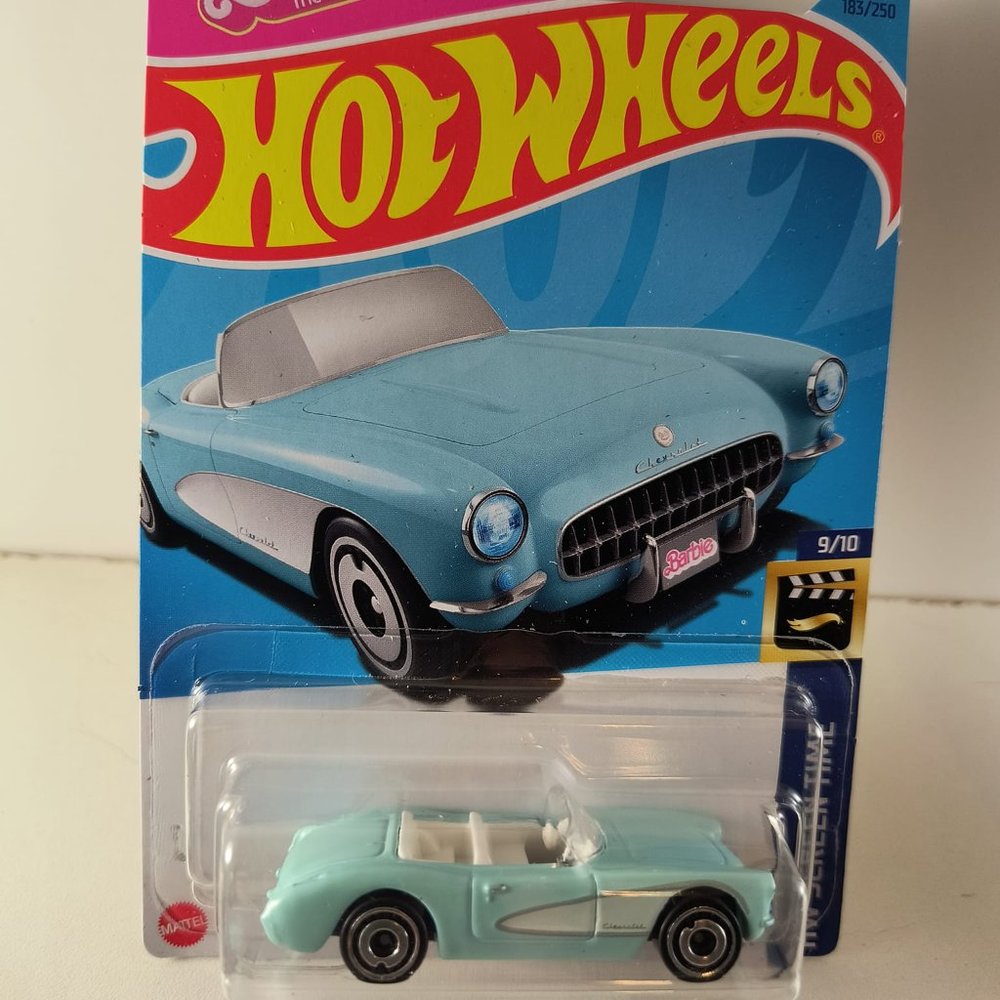 b23 Hot Wheels 1956 Corvette  Barbie with shipping protector b23